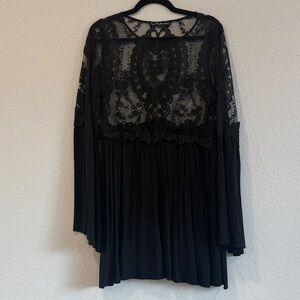 For Love And Lemons Black Lace Long Sleeve Dress